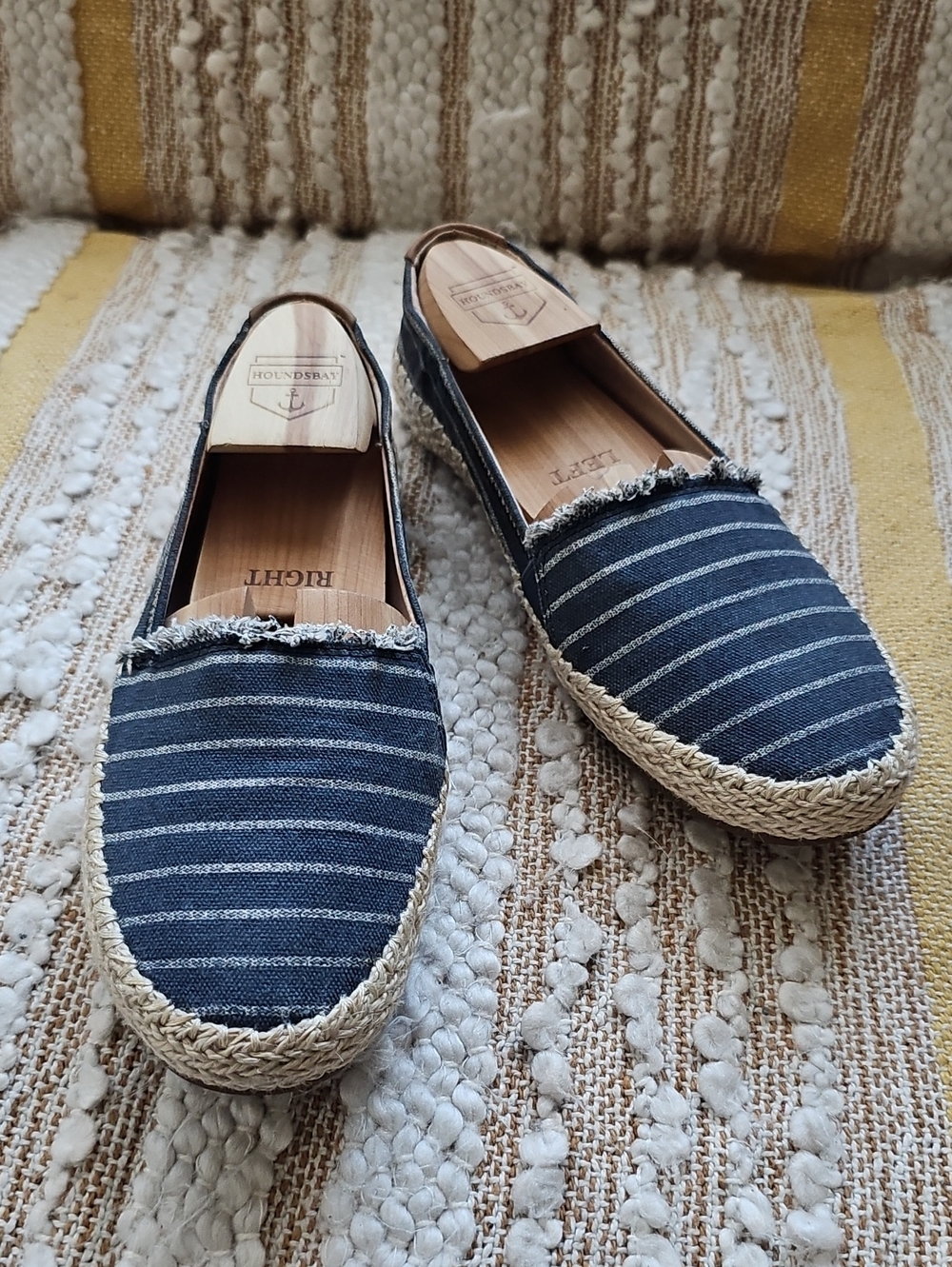 Sperry Sunset Ella Espadrille Flats Navy and White Striped